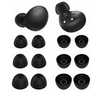 6 Pairs Silicone Galaxy Buds 2 Ear Tips Earbuds, S/M/L 3 Size Soft Rubber Flexible Eartips Buds Wing Tips Fit in Case Compatible with Samsung Galaxy Buds 2 / Galaxy Buds Plus - Black