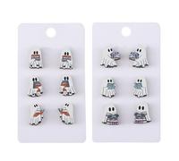 6 Pairs Spooktacular Halloween Ear Studs Scary Book Specter Shaped Earrings Holiday Ornament For Fashionable Teens Allergy Safe Ear Studs