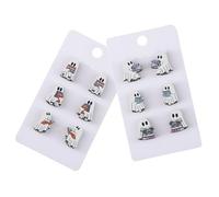6 Pairs Spooktacular Halloween Ear Studs Scary Book Specter Shaped Earrings Holiday Ornament For Fashionable Teens Holiday Costume Accessories