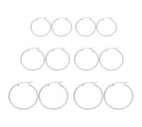 6 Pairs Sterling Silver Hoop Earrings for Women, Hypoallergenic Silver Hoops Earrings Set, 20mm/30mm/40mm Stainless Steel Circle Earrings for Sensitive Ears, Gifts for Her, Daily Wear and Special Occa