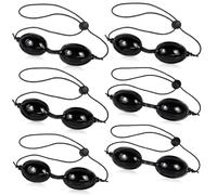 6 Pairs Sunbed Goggles, Red Light Therapy Eye Protection Goggles, Adjustable UV Safety Glasses for Tanning Beds, IPL LED Light Protective Eyewear for Beauty Spa, Home Use Tanning Mask (Black, PVC)