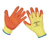 6 PAIRS Super Grip Knitted Gloves - Latex Palm - Extra Large - Tear Resistant