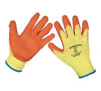 6 PAIRS Super Grip Knitted Gloves - Latex Palm - Large - Tear Resistant Loops Multi One Size