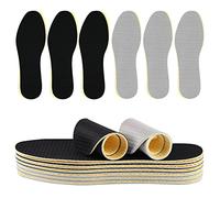 6 Pairs Thin Shoe Inserts, Barefoot Shoe Insoles Three-Layer Latex Foam Memory Foam Insoles,Cuttable and Washable,Replacement Inserts for Men 4-10 Women 5-12 (3Black+3Gray), Gray/Black
