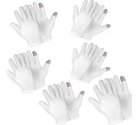 6 Pairs Touch Screen Moisturizing Gloves, White Cotton Moisturizing Glove, Overnight Bedtime Sleeping, Repair Rough Cracked Dry Chapped Hands Skin foRepair Gloves, Women and Men