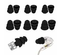 6 Pairs Triple Flange Compatible with Shure SE215 Pro Ear Tips, Noise Reduce Silicone with 2mm Connector Hole Eartips Earbuds Compatible with Etymotic Research / Klipsch / Westone - Black