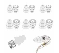 6 Pairs Triple Flange Compatible with Shure SE215 Pro Ear Tips, Noise Reduce Silicone with 2mm Connector Hole Eartips Earbuds Compatible with Etymotic Research / Klipsch / Westone - Translucent White