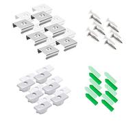 6 Pairs U Shape LED Aluminum Channel System Accessories, Include End Caps, Mounting Clips, Expansion Tube with Screw, for LED Aluminum Profile (Fit: 6 or 12 Pack U02)