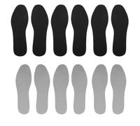 6 Pairs Ultra Thin Shoe Inserts for Flats and Work Boots, Washable | Latex Padding, Low Profile Design, Black, Eu 37-38 and Eu 43-44 Sizes
