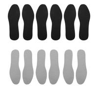 6 Pairs Ultra Thin Shoe Insoles EU 37-38 and 43-44 Black Latex | Washable Design, Soft Rubber Padding, Low Profile Fit, for Women, Work Boots, Sneakers, Walking and Office Wear