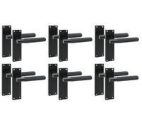 6 Pairs Victorian T-Bar Knurled Design Internal Door Handle Matt Black Finish 150 X 40mm - Golden Grace