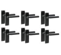6 Pairs Victorian T-Bar Linear Design Internal Door Handle Matt Black Finish 150 X 40mm - Golden Grace