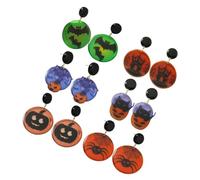 6 Pairs Woman Christmas Hoop Halloween Earrings for Women Ear Studs Resin
