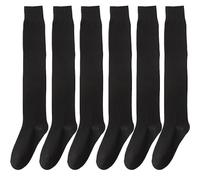 6 pairs Women's solid color cotton socks for autumn and winter seasons, with various heights of socks, suitable for quality socks of various wearing styles (A-Black)