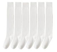 6 pairs Women's solid color cotton socks for autumn and winter seasons, with various heights of socks, suitable for quality socks of various wearing styles (A-White)