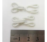 6 Pairs x Fabric Covered Hook and Eye Bra Fasteners *3 Sizes* SEW ON Fur Coat Fastener (White Large 25x13mm (H2229))