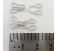 6 Pairs x Fabric Covered Hook and Eye Bra Fasteners *3 Sizes* SEW ON Fur Coat Fastener (White Small 18x10mm (H1479))
