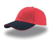 6-panel baseball cap Atlantis Headwear Liberty Sandwich Rouge TU