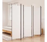 6 Panel Folding Room Divi Sn 118.1"x78.7" White Fabric Partit for Privacy Space Separat & Breathable Material Versatile Indoor Use Easy Assembly