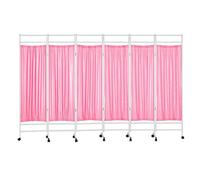 6-panel Mobile Medical Privacy Screen Room Divider, Standing Door Partition For Wards, Beauty Salons, And Health Clinics, Folding Iron Frame(Color-5)