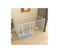 6-Panel Puppy Playpen With Door - Heavy Duty Indoor/Outdoor Dog Enclosure, Portable Pet Playpen For Apartments, White 4-Pack, 80Cm/31” - Ideal For Puppies & Small Dogs,White 6-pack-70cm/27.5in