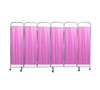 6-Panel Rolling Medical Privacy Screen On Wheels, 180cm High Folding Room Separator, Temporary Fence, Suitable For Clinics, Patient Rooms, And Exam(Color 2)