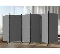 6 Panel Room Divider, 6FT Portable Room Dividers Folding Privacy Screens, 198" W Freestanding Fabric Divider for Room Separation, Partition Room Divider Panel for Dorm Home Studio Office, Grey