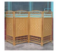 6 Panel Room Divider - Blackout with Brown Woven Design 60x30CM - Ideal for Home Office Living Room Studio Decor - Set of 6 Stylish Partition Wall