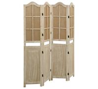 6-Panel Room Divider Brown Fabric Privacy Screen 140x165 cm/214x165 cm vidaXL