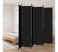 Vidaxl 6-Panel Room Divider Black 300X220 Cm Fabric Room Dividers