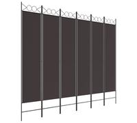 vidaXL 6-Panel Room Divider White 240x200 cm Fabric
