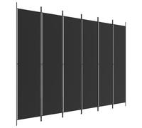 'vidaXL 6-Panel Room Divider in Black - Versatile and Space-Saving Fabric Divider with Easy Assembly, Ideal for Creating Private Space in any Room