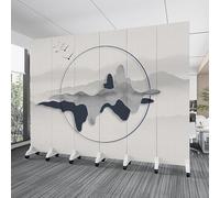 6 Panel Room Divider,Floor to Ceiling Wall Post Partitions Screens,70.9in Tall Folding Privacy Screen,Portable Walls Dividers,Privacy Screens Room Partition Post with Wheels(J)