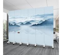 6 Panel Room Divider,Floor to Ceiling Wall Post Partitions Screens,70.9in Tall Folding Privacy Screen,Portable Walls Dividers,Privacy Screens Room Partition Post with Wheels(A4)