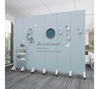 6 Panel Room Divider,Floor to Ceiling Wall Post Partitions Screens,70.9in Tall Folding Privacy Screen,Portable Walls Dividers,Privacy Screens Room Partition Post with Wheels(T)