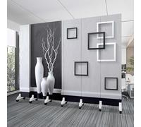 6 Panel Room Divider,Floor to Ceiling Wall Post Partitions Screens,70.9in Tall Folding Privacy Screen,Portable Walls Dividers,Privacy Screens Room Partition Post with Wheels(G)