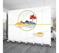 6 Panel Room Divider,Floor to Ceiling Wall Post Partitions Screens,70.9in Tall Folding Privacy Screen,Portable Walls Dividers,Privacy Screens Room Partition Post with Wheels(A8)