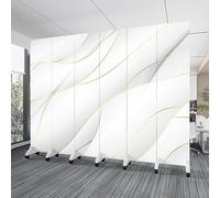 6 Panel Room Divider,Floor to Ceiling Wall Post Partitions Screens,70.9in Tall Folding Privacy Screen,Portable Walls Dividers,Privacy Screens Room Partition Post with Wheels(X)