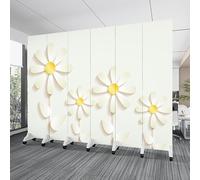 6 Panel Room Divider,Floor to Ceiling Wall Post Partitions Screens,70.9in Tall Folding Privacy Screen,Portable Walls Dividers,Privacy Screens Room Partition Post with Wheels(P)