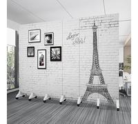 6 Panel Room Divider,Floor to Ceiling Wall Post Partitions Screens,70.9in Tall Folding Privacy Screen,Portable Walls Dividers,Privacy Screens Room Partition Post with Wheels(O)