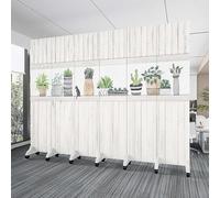 6 Panel Room Divider,Floor to Ceiling Wall Post Partitions Screens,70.9in Tall Folding Privacy Screen,Portable Walls Dividers,Privacy Screens Room Partition Post with Wheels(S)