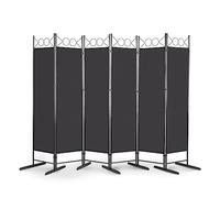 6 Panel Room Divider, Folding Room Partitions Protective Screens with Non-slip Feets, Home Office Fabric Privacy Splitter Decorative Separator for Bedroom Living Room