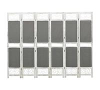 6-Panel Room Divider Grey Fabric Privacy Folding Screen Multi Sizes vidaXL