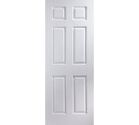 6 Panel Unglazed Classic White Woodgrain Effect Internal Door, (H)1981mm (W)686mm (T)35mm