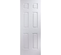 6 Panel Unglazed White Internal Door, (H)2040mm (W)826mm (T)40mm