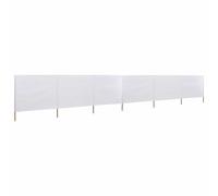 6-panel Wind Screen Fabric 800x80 cm White