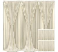 6 Panels Beige Backdrop Curtain for Wedding Parties Wrinkle Free Beige Photo Curtains Backdrop Drapes Fabric Decoration for Baby Shower Photoshoot 30ft(W) x 10ft(H)