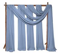 6 Panels Dusty Blue Wedding Arch Drapery 28" x 20Ft Wedding Arch Draping Fabric Chiffon Fabric Drape Backdrop Curtain for Wedding Party Swag Ceremony Birthday Arbor Drapery Reception Ceiling Décor