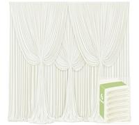 6 Panels Ivory Backdrop Curtains for Wedding Party Wrinkle Free Backdrops Curtain Drapes Fabric Decorations Photo Back Drop Cloth for Baby Shower Photography Stage Reception 30ft(W) x 12ft(H)