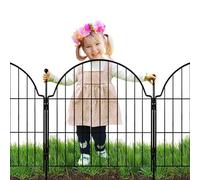 6 Panels No Dig Decorative Garden Fence for Yard, 24in(H) x 12.2ft(L) | Animal Barrier Fencing for Dog, Arched Flower Bed Edging, Rustproof Metal Wire Panel Border with Temporary Ground Stakes